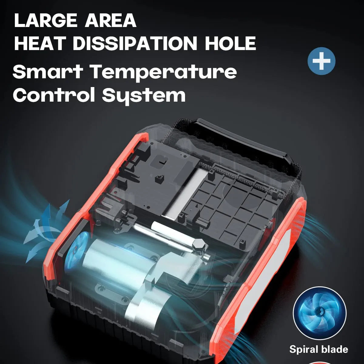 4-in-1 Heavy Duty Car Jump Starter (3000A) & 150PSI Digital Tyre Inflator-24000mAh Portable Power Bank with SOS Light