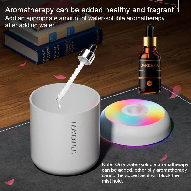 HOMFISHMini Air Humidifier Usb Aroma Diffuser Essential Oil Purifier Cool Mist Sprayer Car Home BedroomLED Desktop humidificador