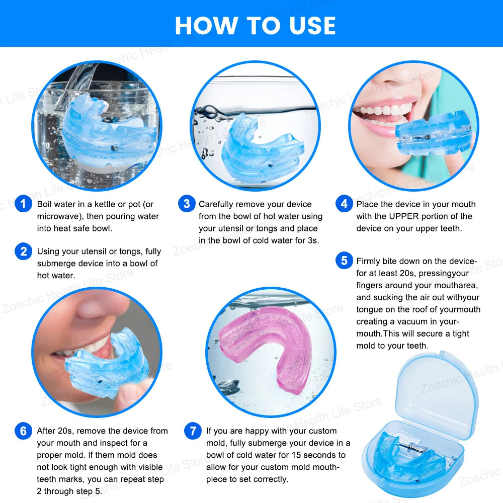 Adjustable Anti Snoring Mouth Guard Anti-Snoring Mouthpiece Sleeping Devices Bruxism Snoring Stopper Improve Sleep Mouthpiece