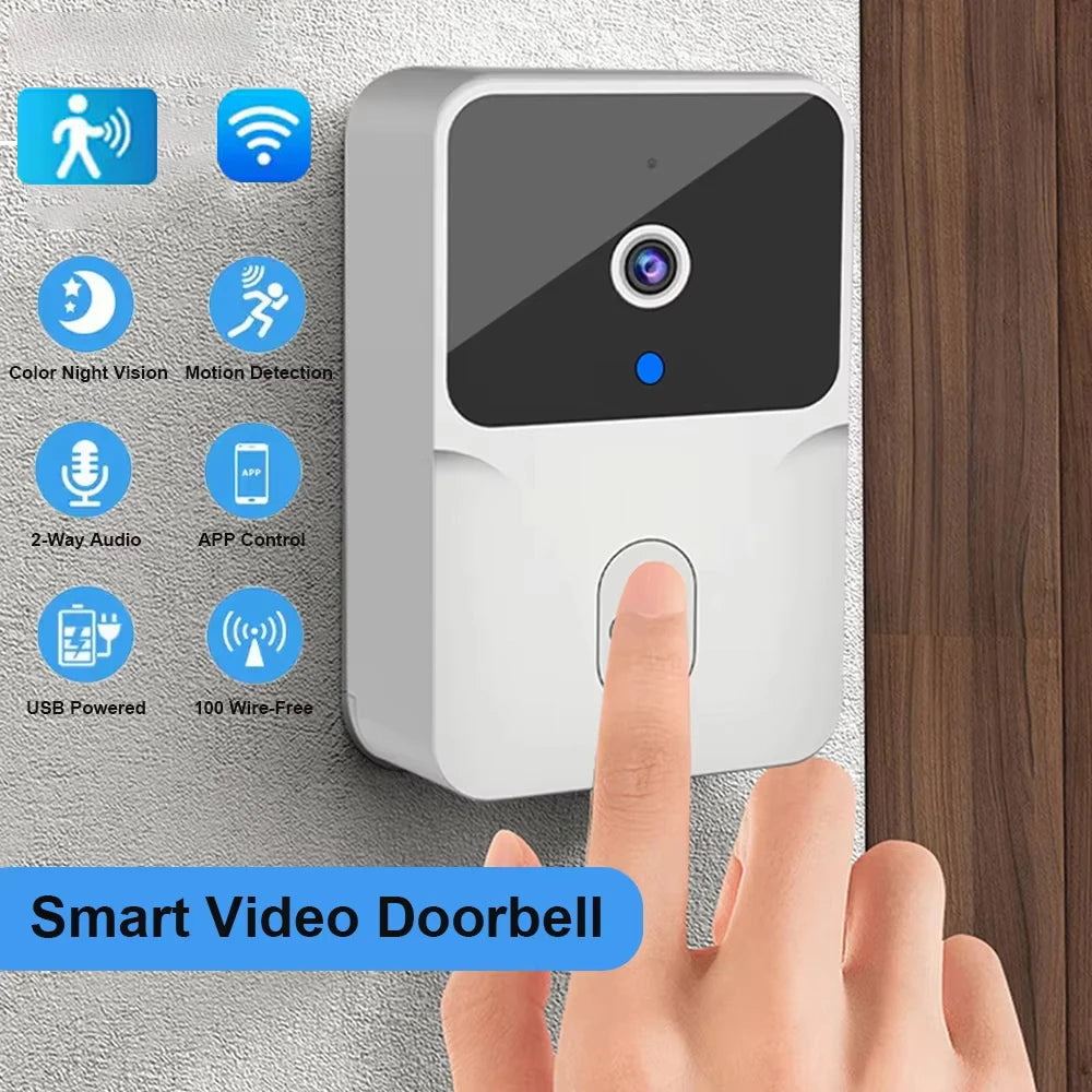 2026 Wireless Smart Video Doorbell, 2.4G WiFi Home Security Camera, 2-way Audio, Night Vision, Battery, Secure Home Monitoring